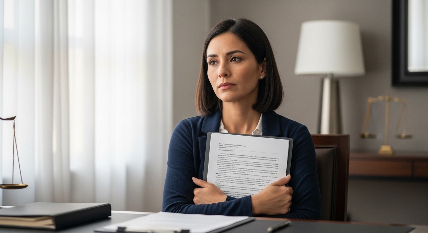 Madre en consulta legal familiar en México analizando un conflicto de custodia y derechos sobre su hijo